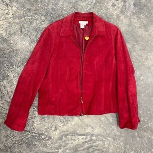 Coldwater creek red suede jacket petite large